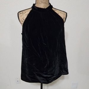 LOFT black crushed velvet dressy tank‎ top size small
